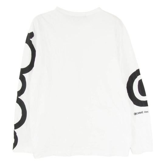 COMME des GARCONS コムデギャルソン 17AW KT-T002 アームプリント 長袖 クルーネック カットソー ホワイト系 XL【中古】