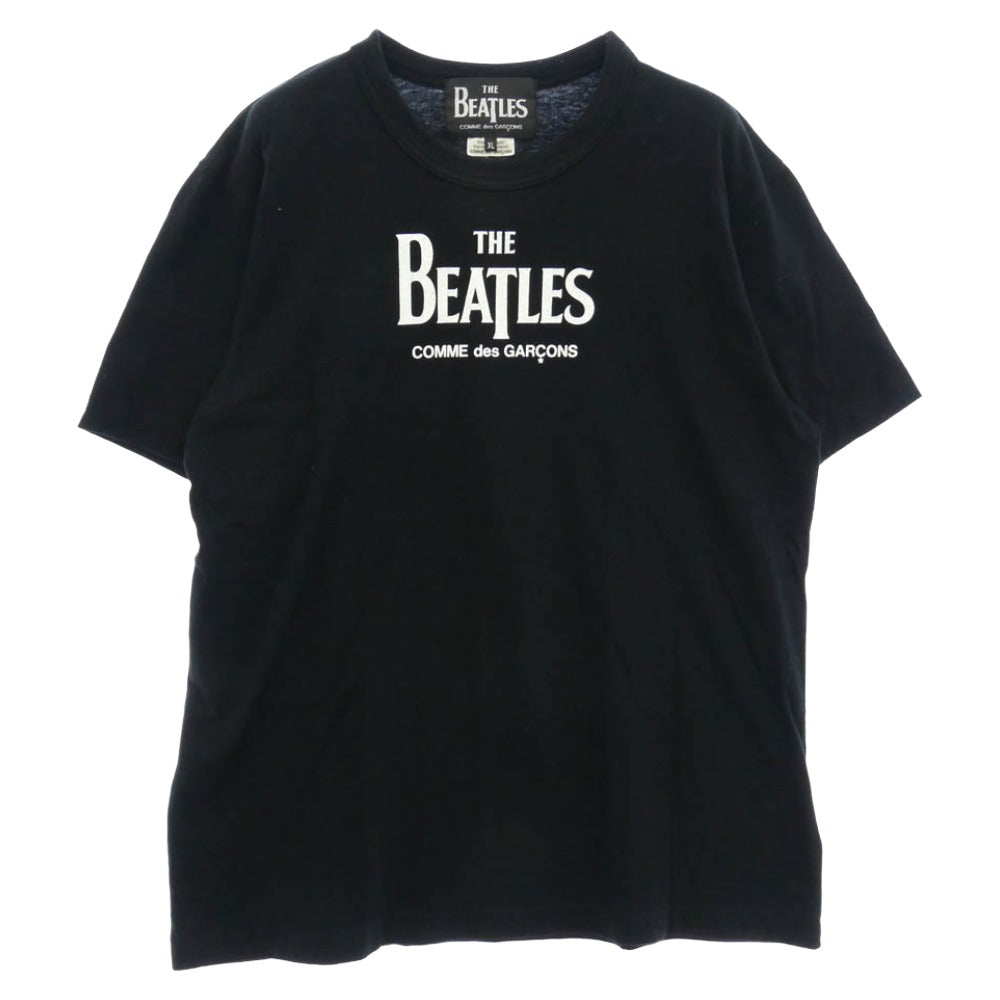 COMME des GARCONS コムデギャルソン 23SS VZ-T001 × THE BEATLES T-SHIRT BLACK ビートルズ フロントプリント Tシャツ 半袖カットソー ブラック系 XL【中古】