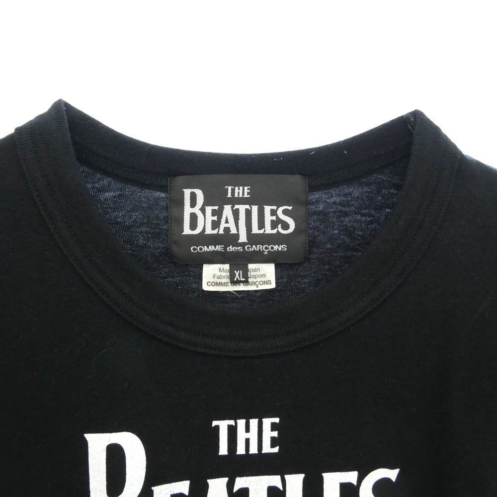 COMME des GARCONS コムデギャルソン 23SS VZ-T001 × THE BEATLES T-SHIRT BLACK ビートルズ フロントプリント Tシャツ 半袖カットソー ブラック系 XL【中古】