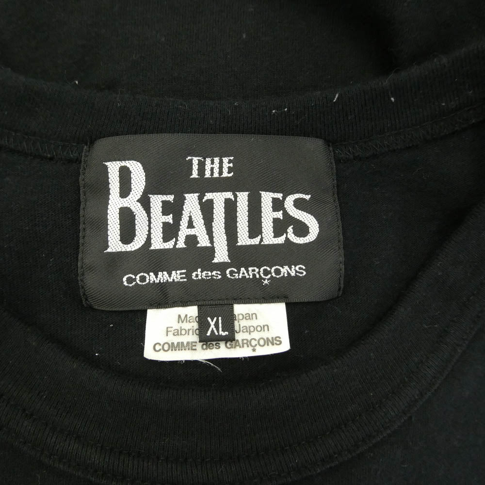 COMME des GARCONS コムデギャルソン 23SS VZ-T001 × THE BEATLES T-SHIRT BLACK ビートルズ フロントプリント Tシャツ 半袖カットソー ブラック系 XL【中古】