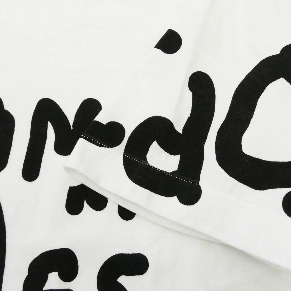 COMME des GARCONS コムデギャルソン 23SS OK-T103 青山店限定 Alisa Yoffe アリサ ヨッフェ 手書き風ロゴ グラフィックTシャツ ホワイト系 XL【中古】