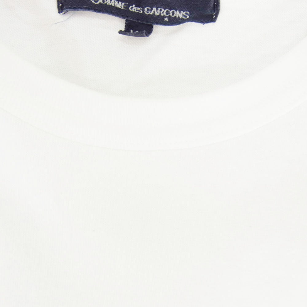 COMME des GARCONS コムデギャルソン 23AW KK-T102 青山店限定 Alisa Yoffe アリサ ヨッフェ 手書き風 ロゴプリント グラフィック クルーネック 長袖 Tシャツ カットソー ホワイト系 XL【中古】