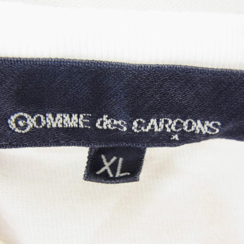 COMME des GARCONS コムデギャルソン 23AW KK-T102 青山店限定 Alisa Yoffe アリサ ヨッフェ 手書き風 ロゴプリント グラフィック クルーネック 長袖 Tシャツ カットソー ホワイト系 XL【中古】