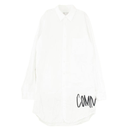 COMME des GARCONS コムデギャルソン 22SS OI-B101 バック プリント ロゴ ロング 長袖 ロングスリーブ シャツ ホワイト系 L【中古】