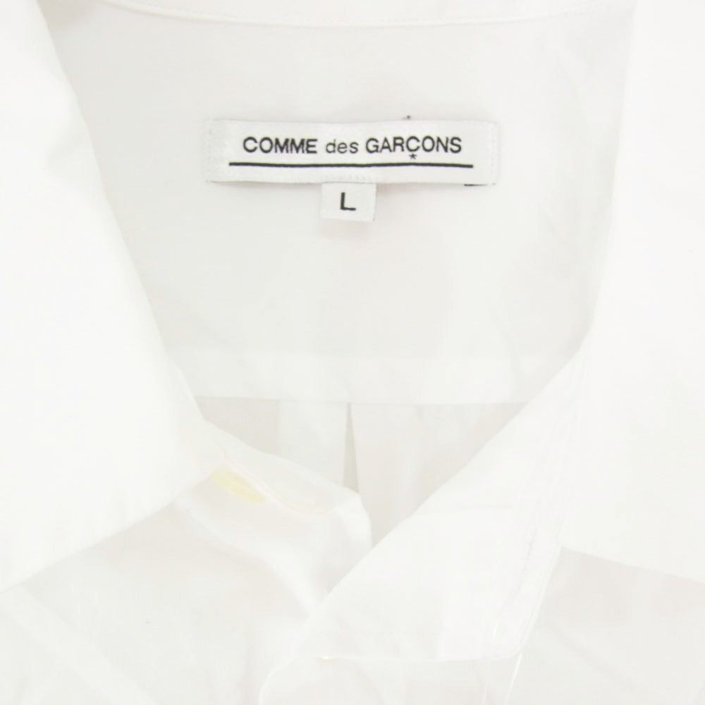 COMME des GARCONS コムデギャルソン 22SS OI-B101 バック プリント ロゴ ロング 長袖 ロングスリーブ シャツ ホワイト系 L【中古】