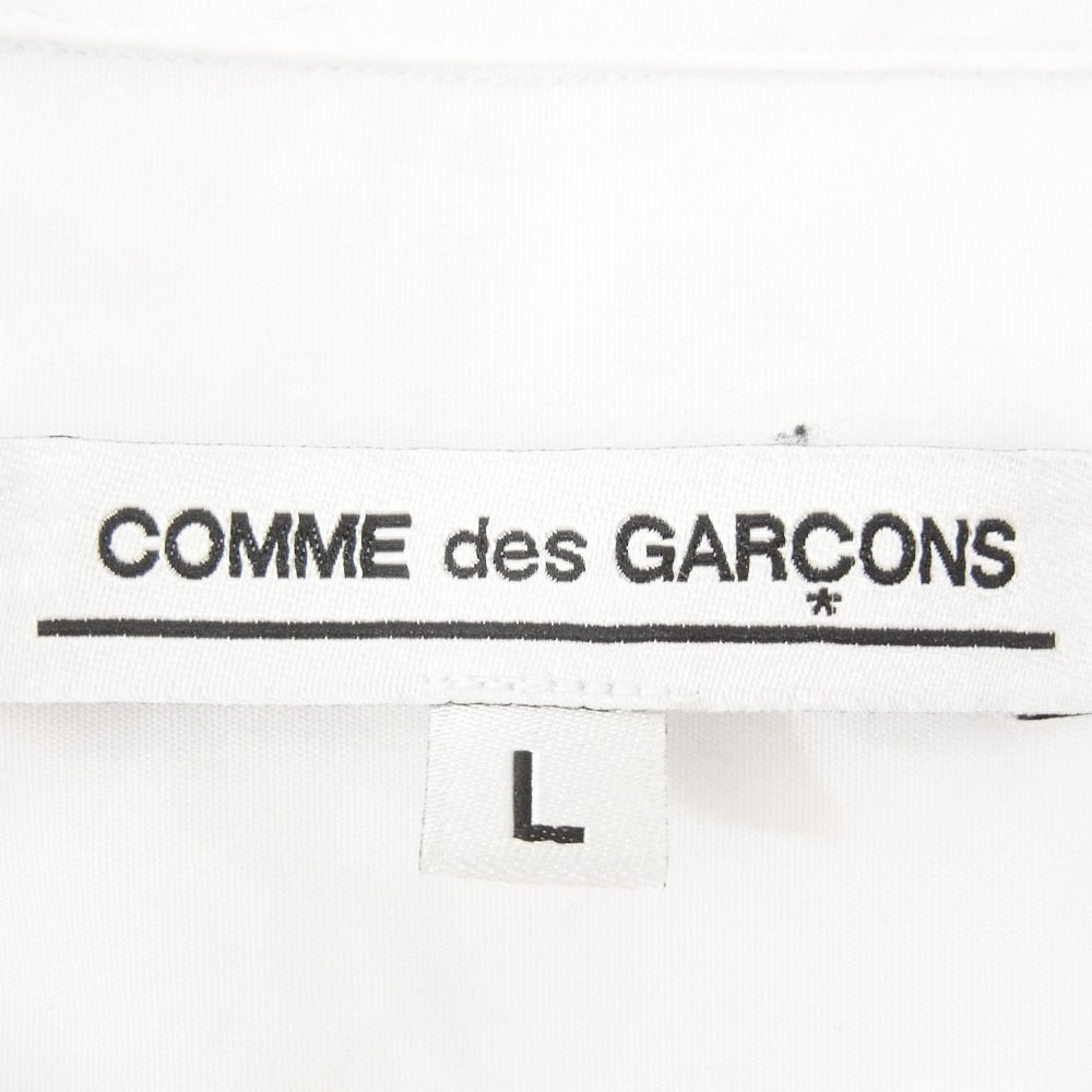COMME des GARCONS コムデギャルソン 22SS OI-B101 バック プリント ロゴ ロング 長袖 ロングスリーブ シャツ ホワイト系 L【中古】