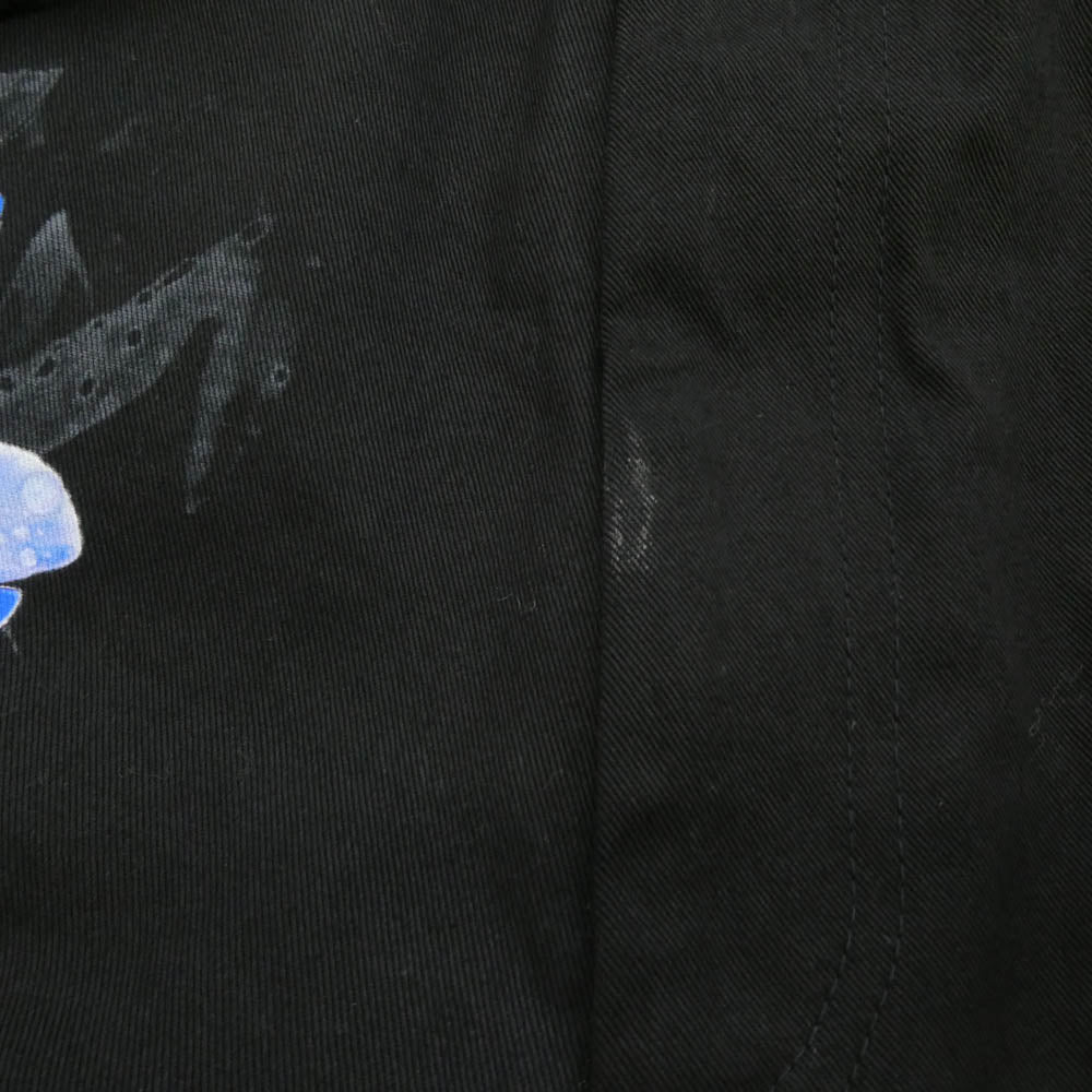 Yohji Yamamoto ヨウジヤマモト WJ-P35-001 WILD SIDE Cotton Chino BLUE ROSE Pants ワイルドサイド ブルーローズ プリント コットン チノ イージーパンツ ブラック系 1【中古】