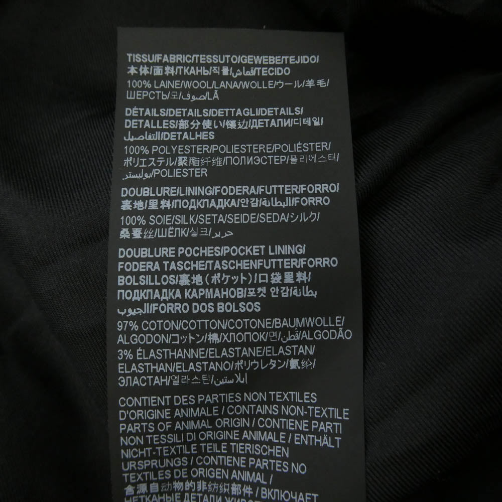 SAINT LAURENT サンローラン 23AW 769190 Y7E63 サテン切替 裾ダブル ワイドスラックス ロング パンツ ブラック系 48【中古】