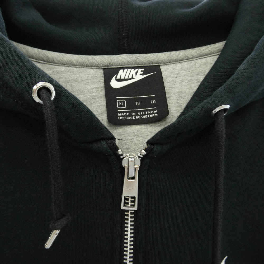 NIKE ナイキ CZ4148-010 フルジップ ロゴ刺繍 フーディ パーカー ブラック系 XL【中古】