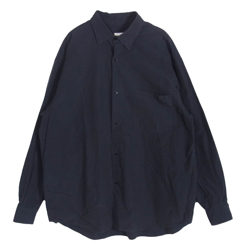 COMOLI コモリ 22SS V01-02001 コモリシャツ 長袖 コットン シャツ ブラック系 2【中古】