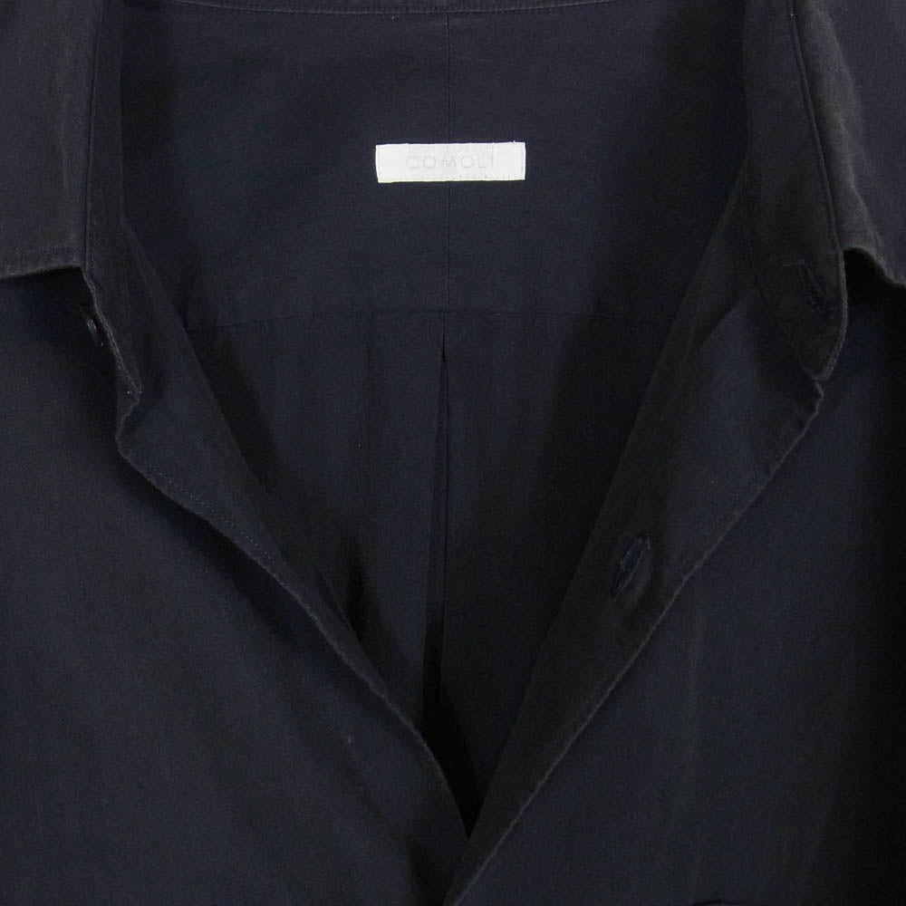COMOLI コモリ 22SS V01-02001 コモリシャツ 長袖 コットン シャツ ブラック系 2【中古】