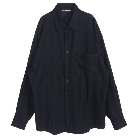 AURALEE オーラリー A21AS01OS SUPER LIGHT WOOL SHIRTS スーパーライト ウール 長袖 シャツ ブラック系 4【中古】