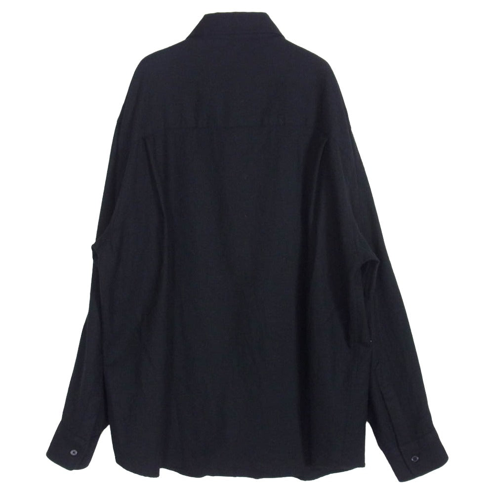 AURALEE オーラリー A21AS01OS SUPER LIGHT WOOL SHIRTS スーパーライト ウール 長袖 シャツ ブラック系 4【中古】