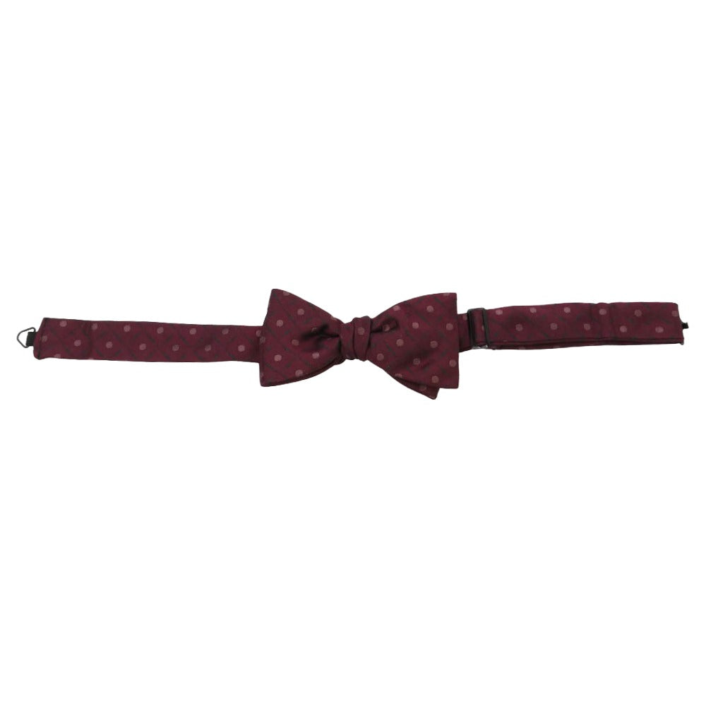 Y’s for men ワイズフォーメン Yohji Yamamoto ヨウジヤマモト ドット柄 蝶ネクタイ ワインレッド系【中古】