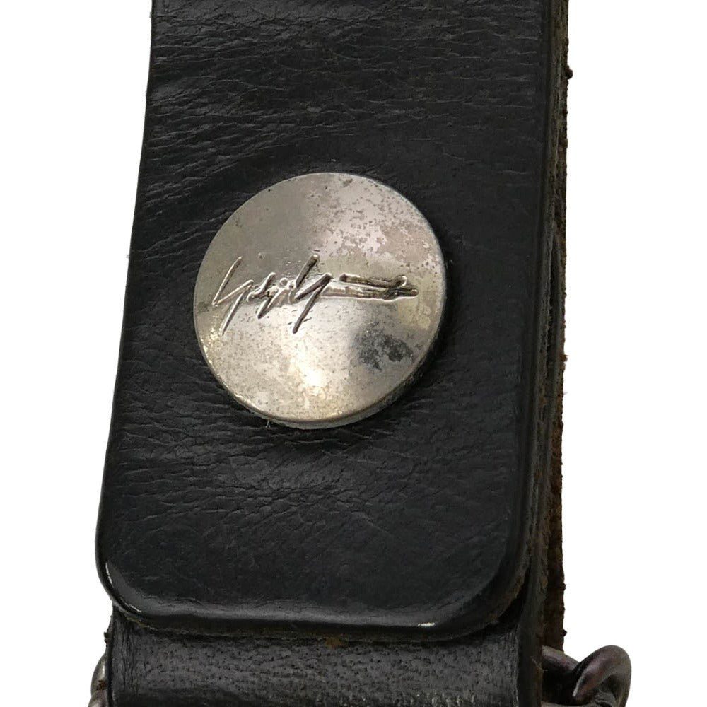 Yohji Yamamoto ヨウジヤマモト DA-A99-794 discord ディスコード レザー ベルトループ キーホルダー ブラック系【中古】