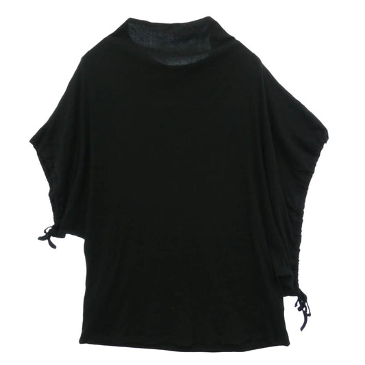 Yohji Yamamoto ヨウジヤマモト FS-T22-071 ドルマンスリーブ ドローコード 半袖 カットソー Tシャツ ブラック系 2【中古】