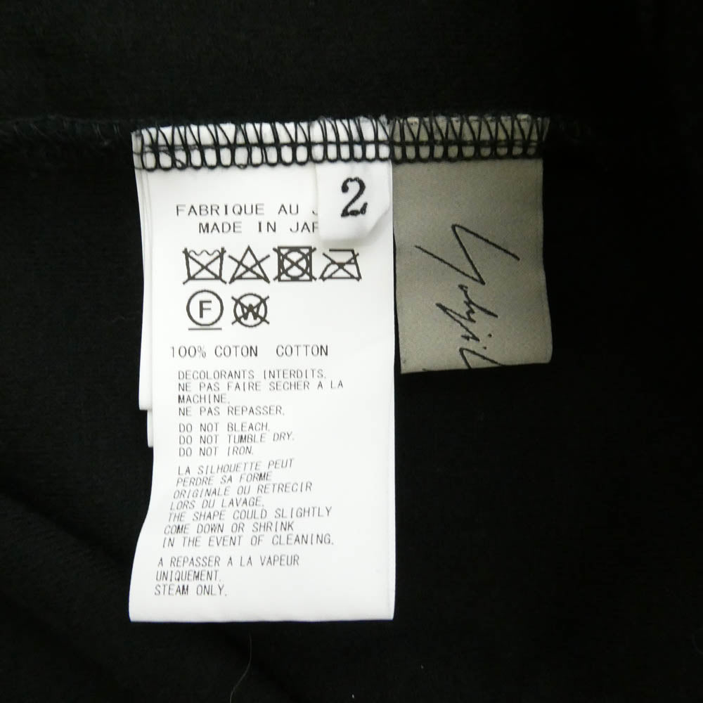 Yohji Yamamoto ヨウジヤマモト FS-T22-071 ドルマンスリーブ ドローコード 半袖 カットソー Tシャツ ブラック系 2【中古】