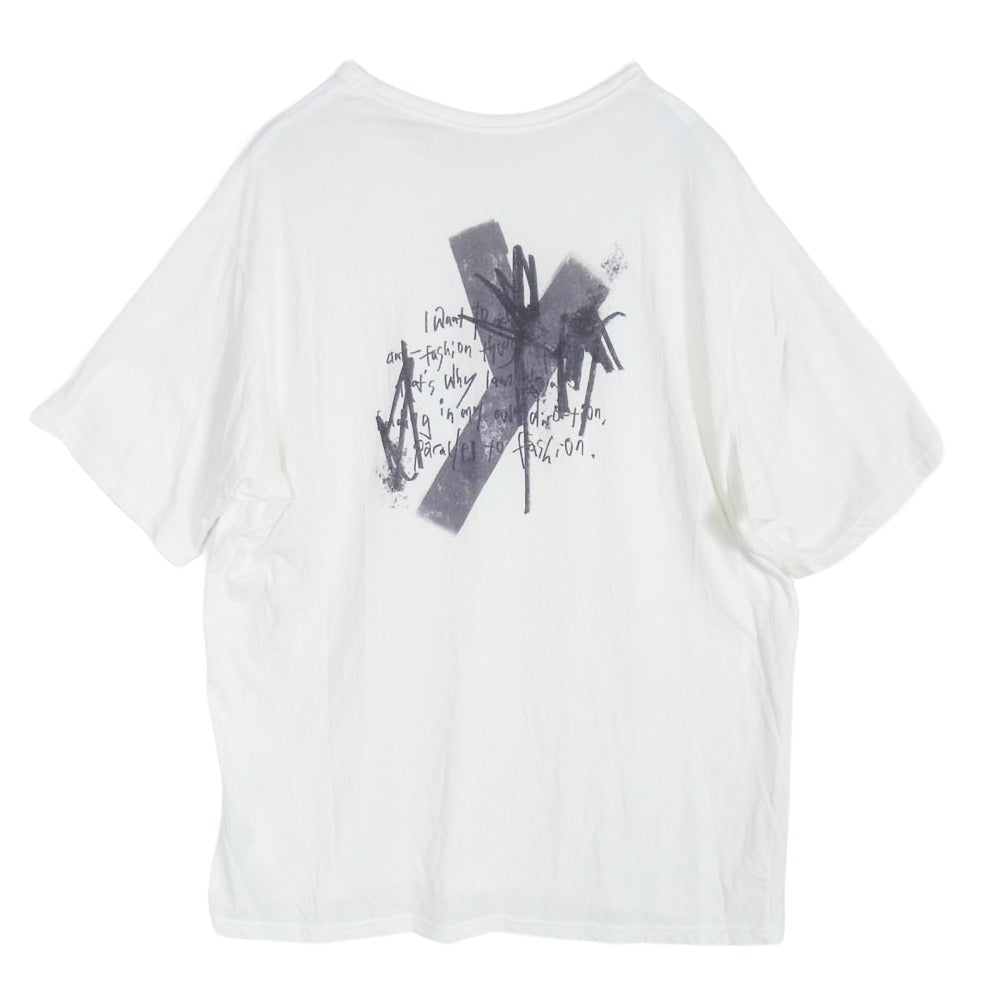 Yohji Yamamoto POUR HOMME ヨウジヤマモトプールオム FP-T68-089 HIGH GAUGE AIRY JERSEY PT BIG SHORT SLV T A ハイゲージ ショートスリーブ エアリージャージー ビッグ 半袖 Tシャツ カットソー ホワイト系 2【中古】