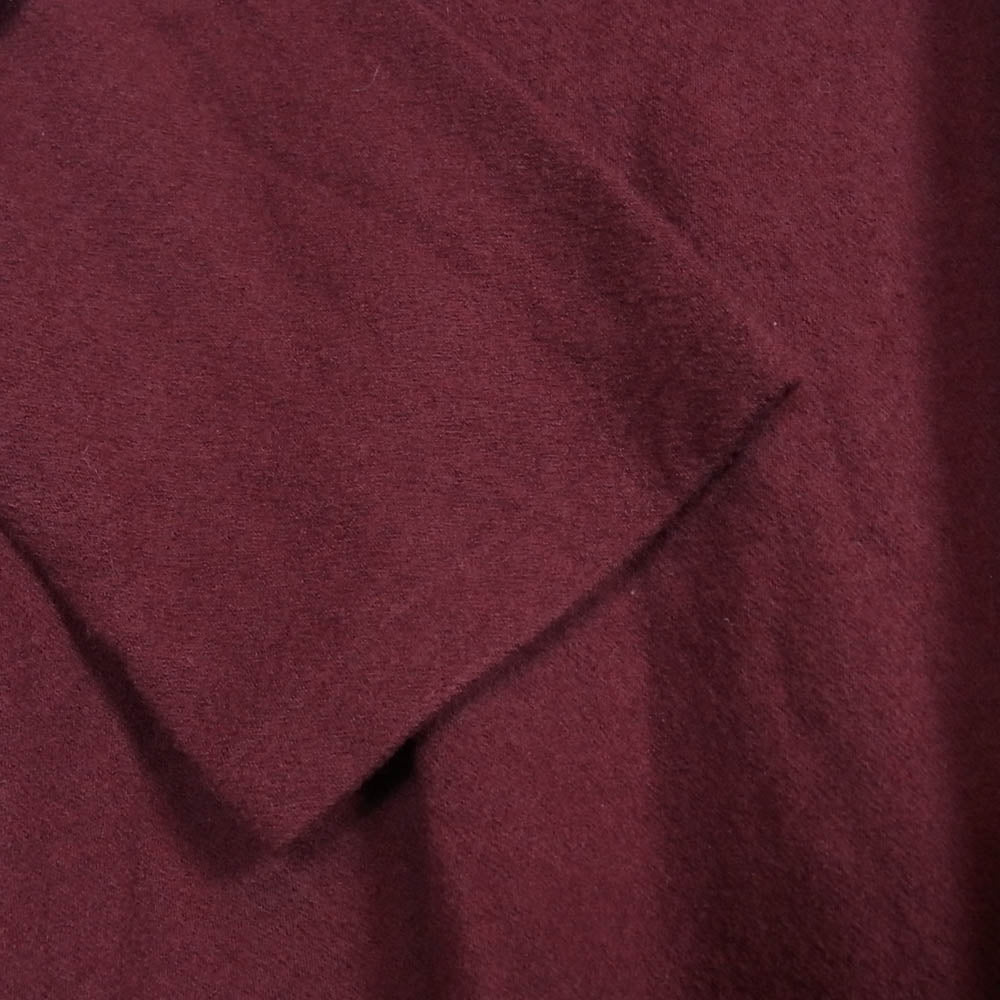 Yohji Yamamoto POUR HOMME ヨウジヤマモトプールオム 24AW HL-T07-170 SUPER120 ウール天竺 フードネック ニット プルオーバー パーカー エンジ系 3【中古】