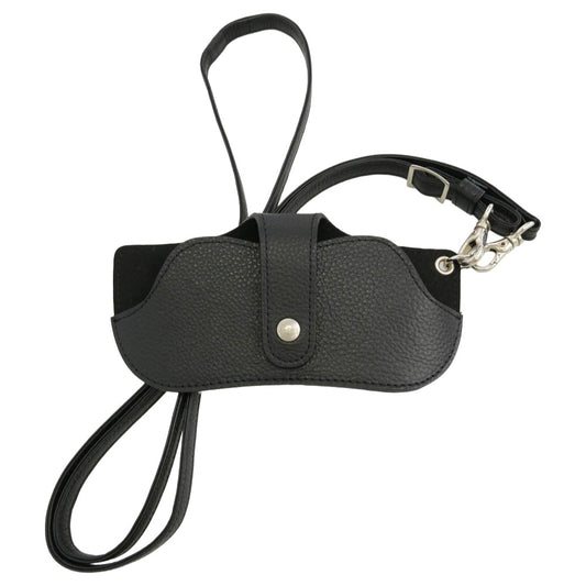 Yohji Yamamoto ヨウジヤマモト collection コレクションライン Leather Eyeglass Holder レザー 眼鏡ケース ネックストラップ ブラック系【中古】