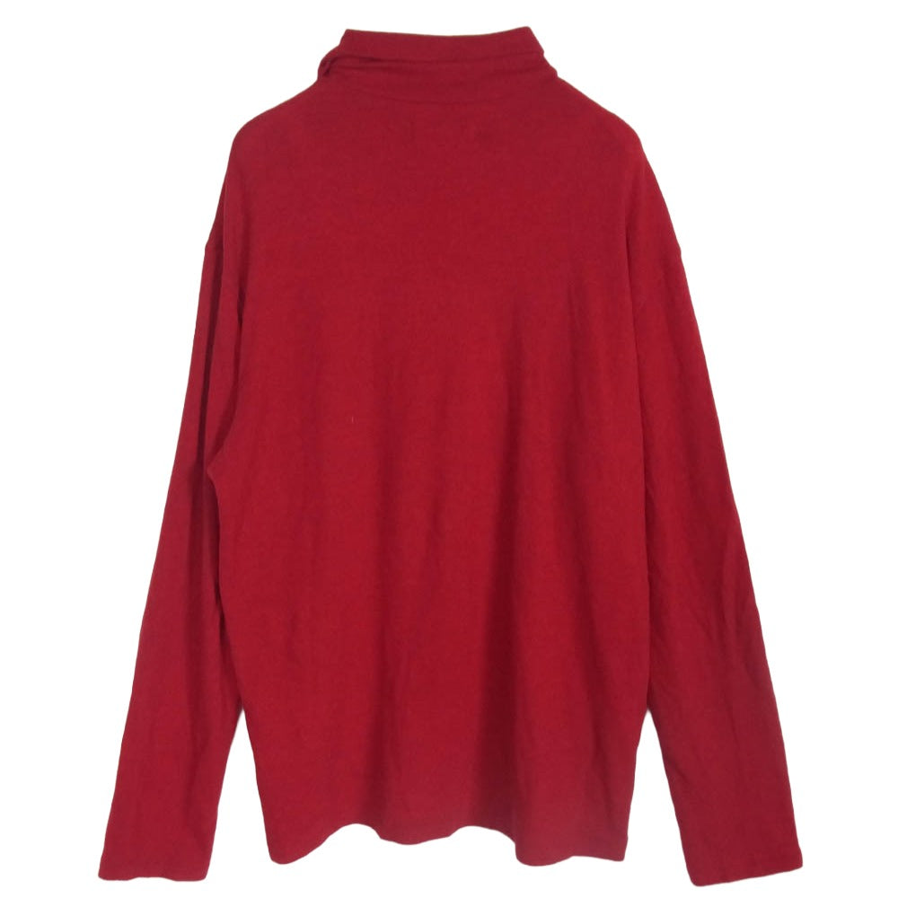 Yohji Yamamoto POUR HOMME ヨウジヤマモトプールオム 23AW HJ-T07-170 重ね衿タートル長袖 ニットソー ニット カットソー レッド系 3【中古】
