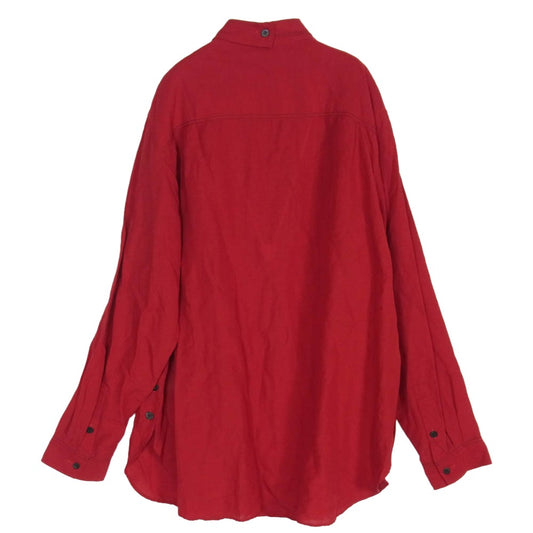 Yohji Yamamoto ヨウジヤマモト MS-B07-317 Y's for men ワイズフォーメン LINEN LYOCEL LAWN SHIRT リネン リヨセル 長袖 シャツ レッド系 4【中古】