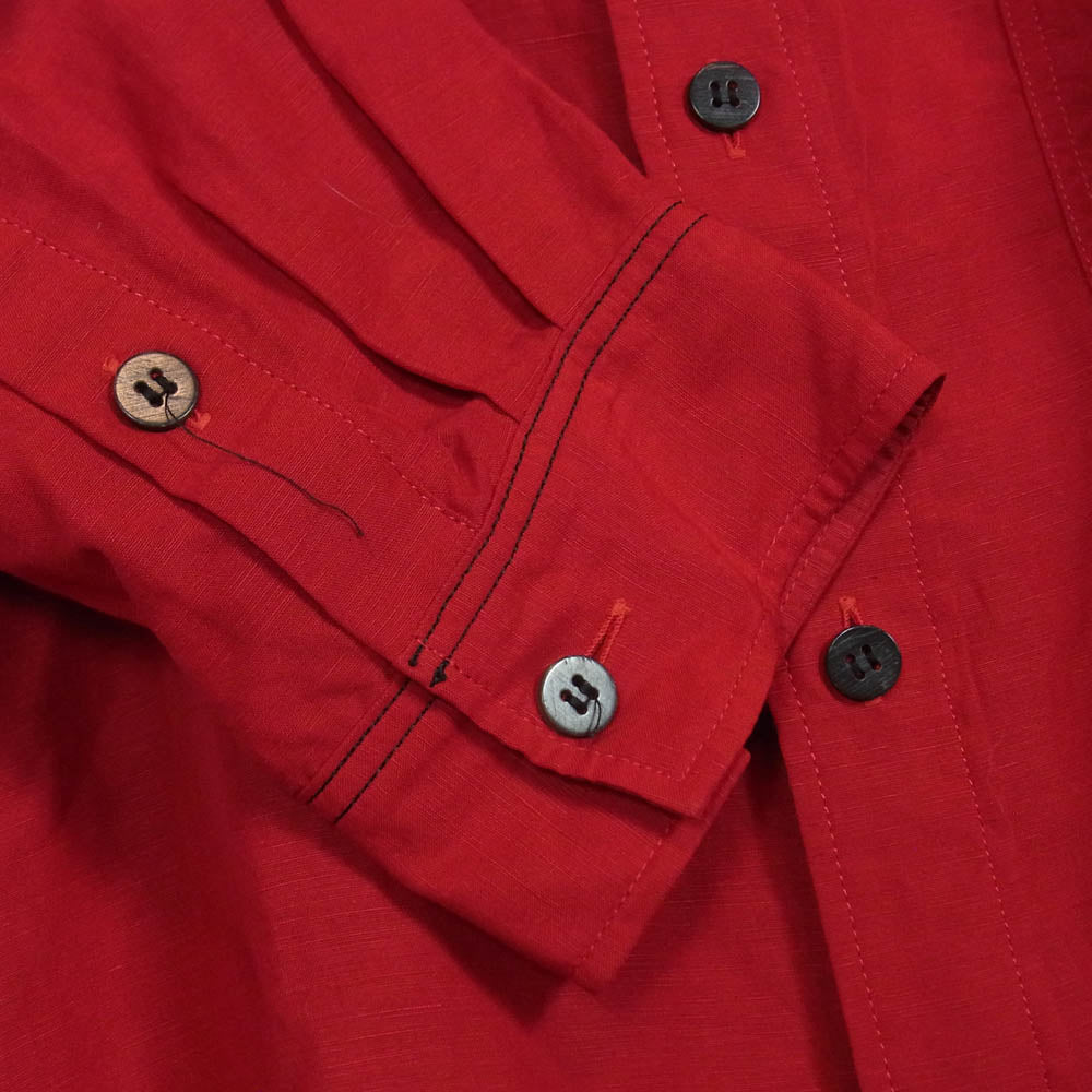 Yohji Yamamoto ヨウジヤマモト MS-B07-317 Y's for men ワイズフォーメン LINEN LYOCEL LAWN SHIRT リネン リヨセル 長袖 シャツ レッド系 4【中古】