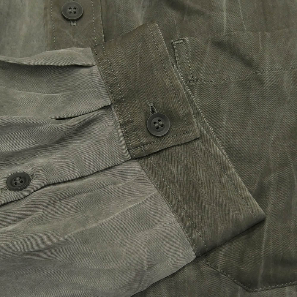 Yohji Yamamoto POUR HOMME ヨウジヤマモトプールオム 23SS HZ-B62-216 アシンメトリー スペアカラー ブラウス ロング 長袖 シャツ グレー系 3【中古】