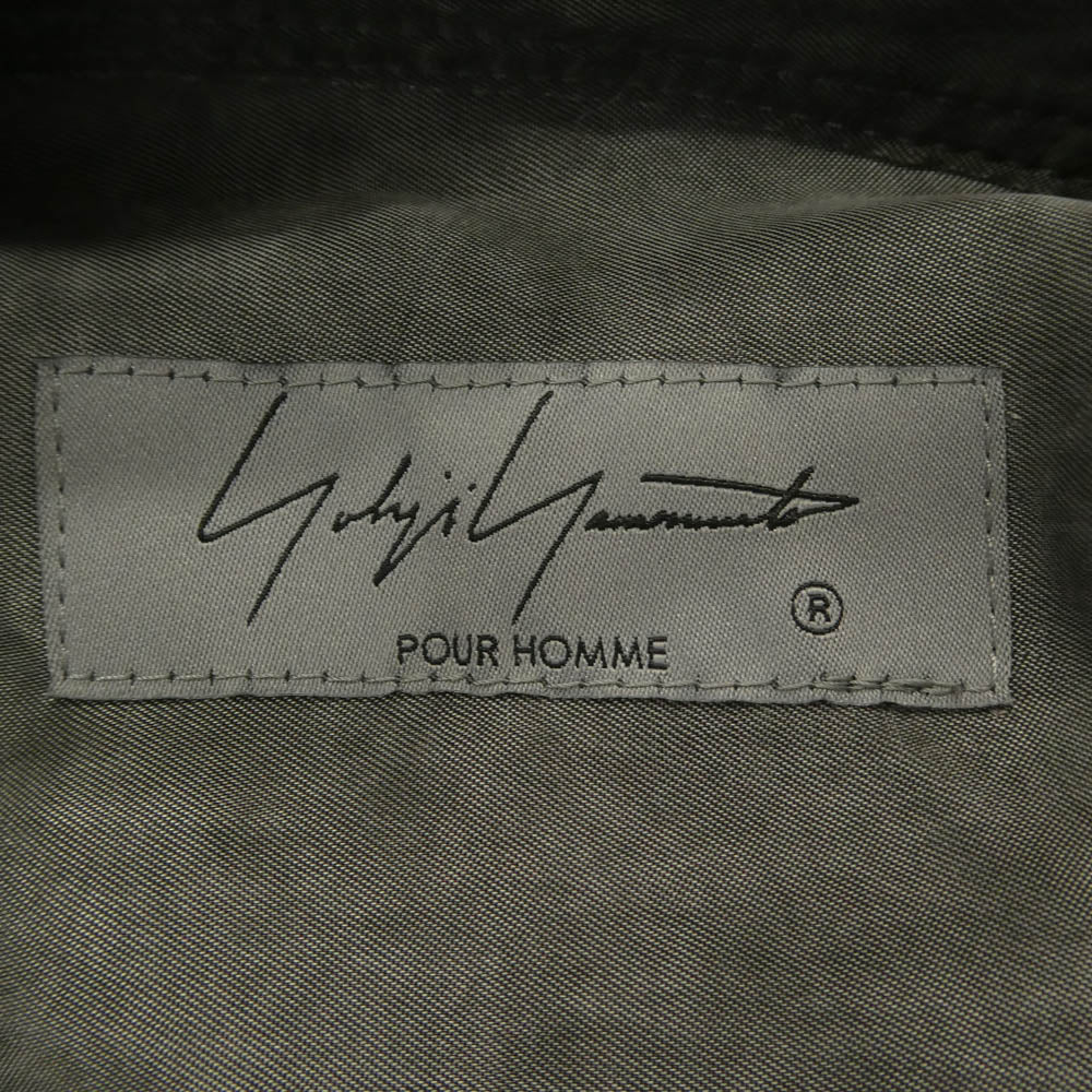 Yohji Yamamoto POUR HOMME ヨウジヤマモトプールオム 23SS HZ-B62-216 アシンメトリー スペアカラー ブラウス ロング 長袖 シャツ グレー系 3【中古】