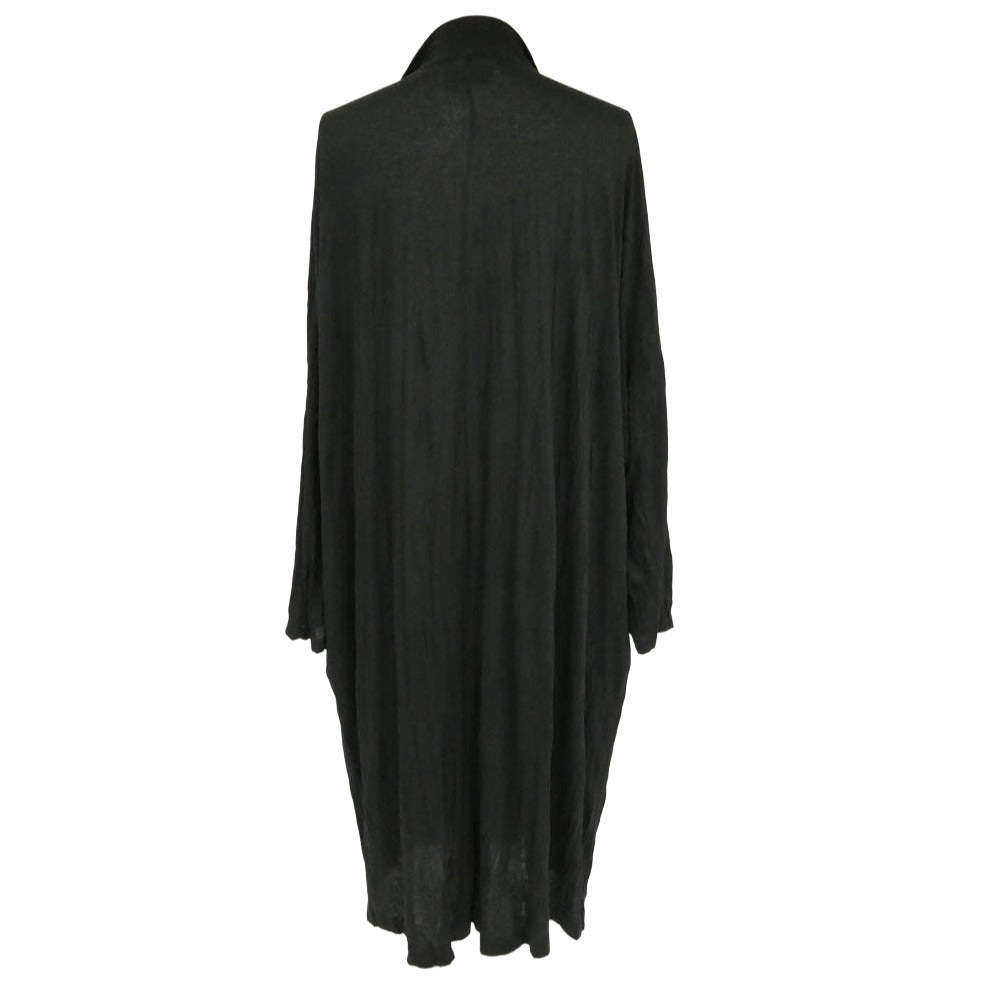 Yohji Yamamoto POUR HOMME ヨウジヤマモトプールオム 21SS HD-T11-270 TE/RY PLAIN STITCH WRINKLE LONG JACKET シワ加工天竺ロングシャツジャケット ブラック系 3【中古】