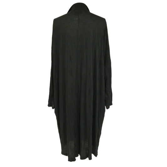Yohji Yamamoto POUR HOMME ヨウジヤマモトプールオム 21SS HD-T11-270 TE/RY PLAIN STITCH WRINKLE LONG JACKET シワ加工天竺ロングシャツジャケット ブラック系 3【中古】