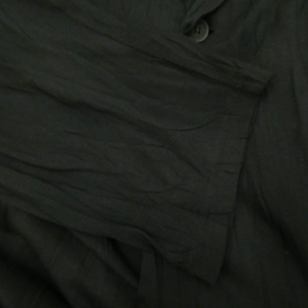 Yohji Yamamoto POUR HOMME ヨウジヤマモトプールオム 21SS HD-T11-270 TE/RY PLAIN STITCH WRINKLE LONG JACKET シワ加工天竺ロングシャツジャケット ブラック系 3【中古】