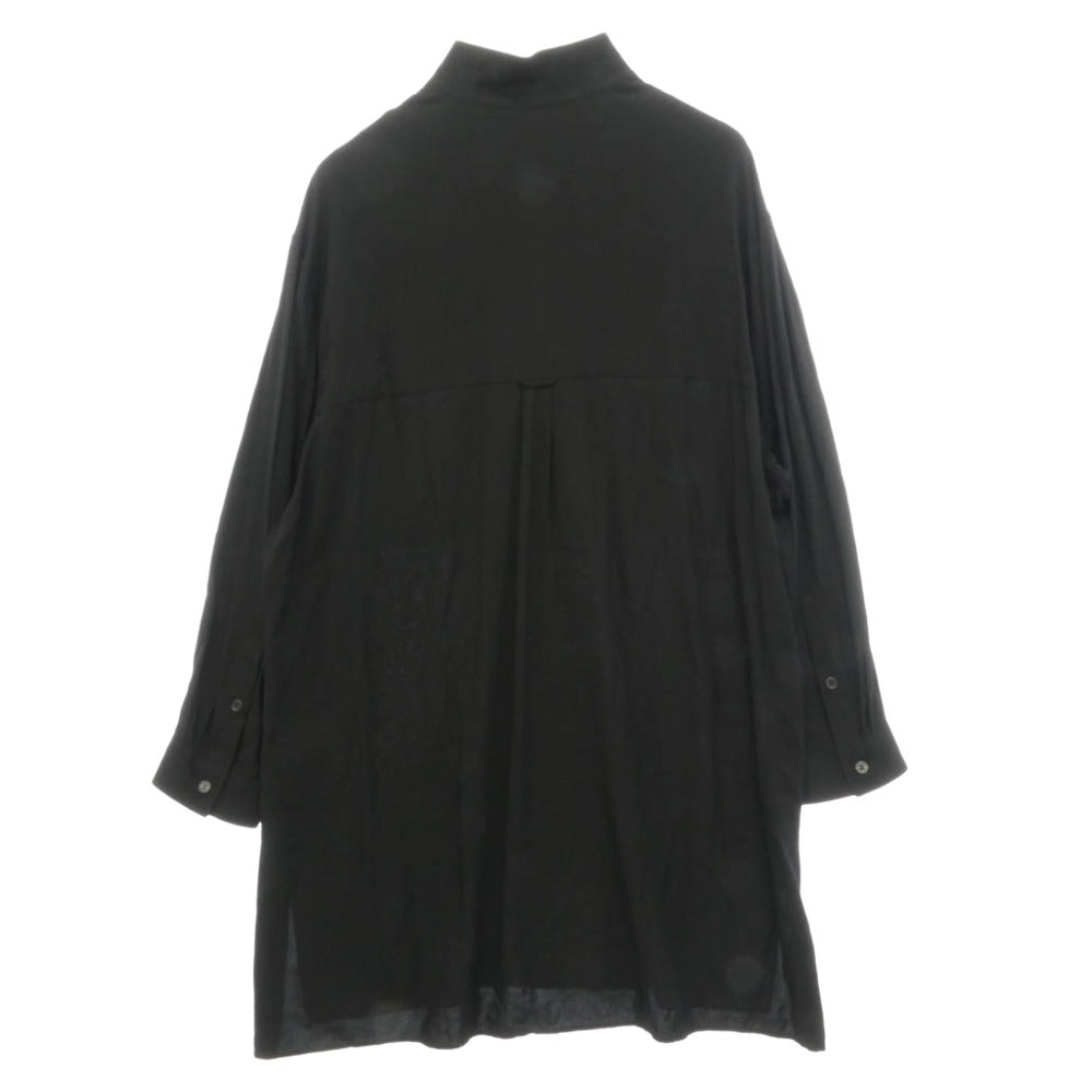 Yohji Yamamoto POUR HOMME ヨウジヤマモトプールオム 23SS HZ-B40-201 花びら刺繍スタンドB レーヨン ロング ブラウス 長袖 シャツ ブラック系 2【中古】