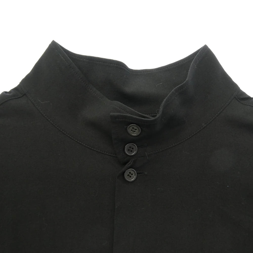 Yohji Yamamoto POUR HOMME ヨウジヤマモトプールオム 23SS HZ-B40-201 花びら刺繍スタンドB レーヨン ロング ブラウス 長袖 シャツ ブラック系 2【中古】