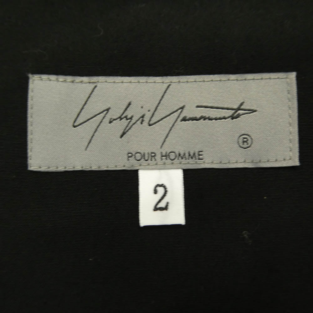Yohji Yamamoto POUR HOMME ヨウジヤマモトプールオム 23SS HZ-B40-201 花びら刺繍スタンドB レーヨン ロング ブラウス 長袖 シャツ ブラック系 2【中古】