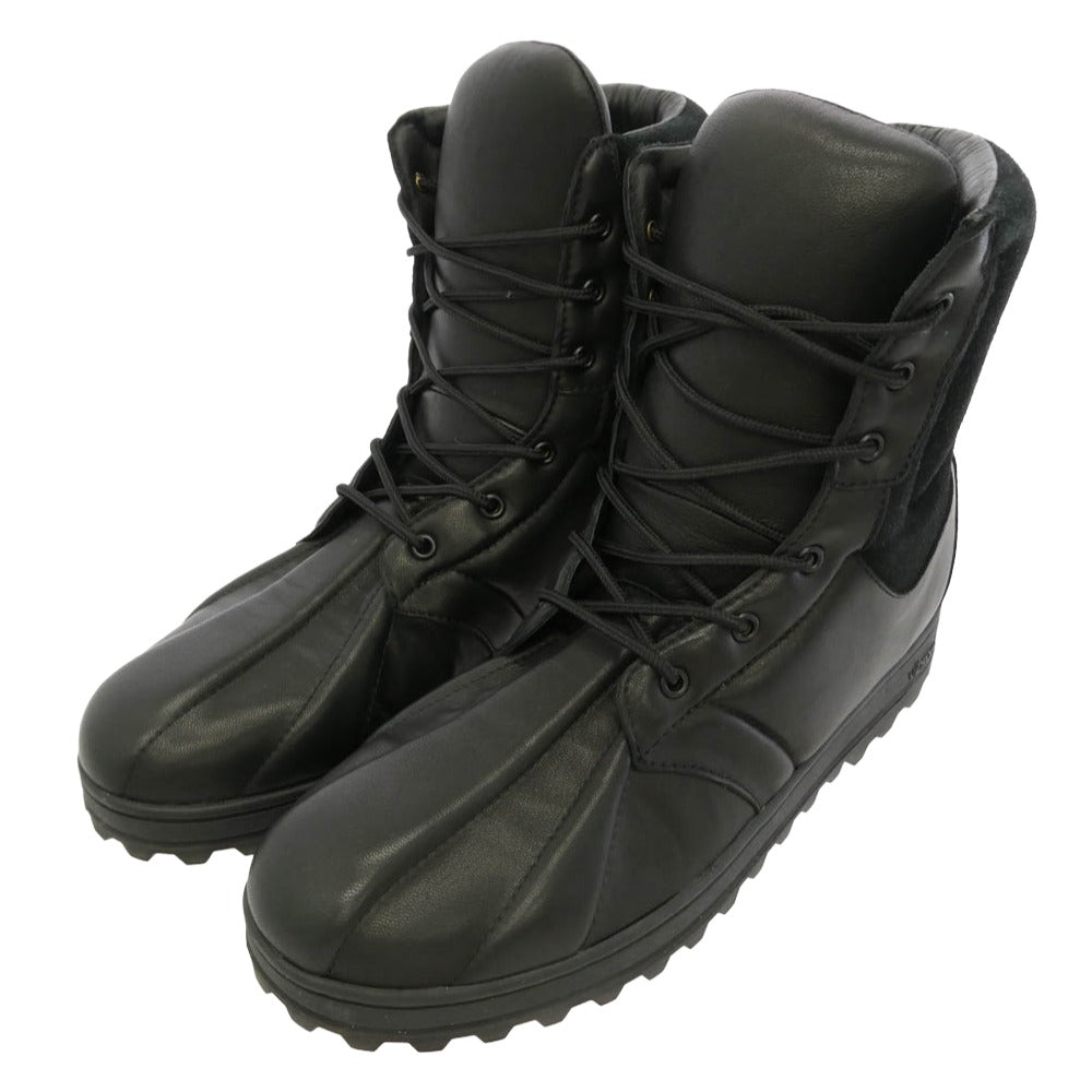 Yohji Yamamoto POUR HOMME ヨウジヤマモトプールオム 25AW HL-E03-762 SOFT SHEEP SKIN VELOUR MILITARY BOOTS ソフトシープスキン ベロア ミリタリーブーツ ブラック系 06(29cm)【中古】