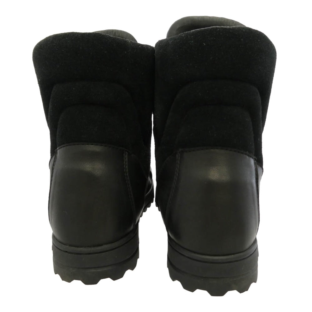 Yohji Yamamoto POUR HOMME ヨウジヤマモトプールオム 25AW HL-E03-762 SOFT SHEEP SKIN VELOUR MILITARY BOOTS ソフトシープスキン ベロア ミリタリーブーツ ブラック系 06(29cm)【中古】