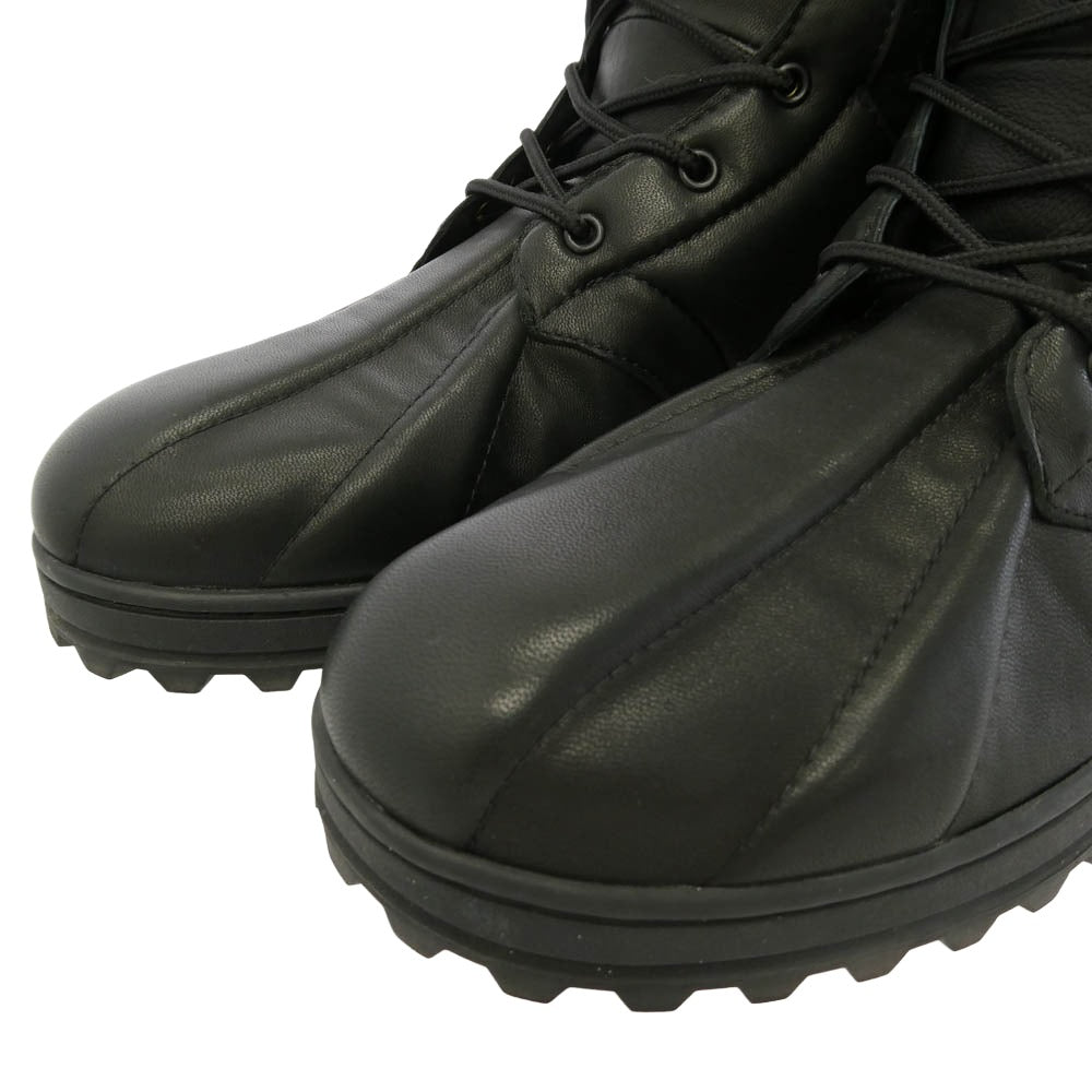 Yohji Yamamoto POUR HOMME ヨウジヤマモトプールオム 25AW HL-E03-762 SOFT SHEEP SKIN VELOUR MILITARY BOOTS ソフトシープスキン ベロア ミリタリーブーツ ブラック系 06(29cm)【中古】