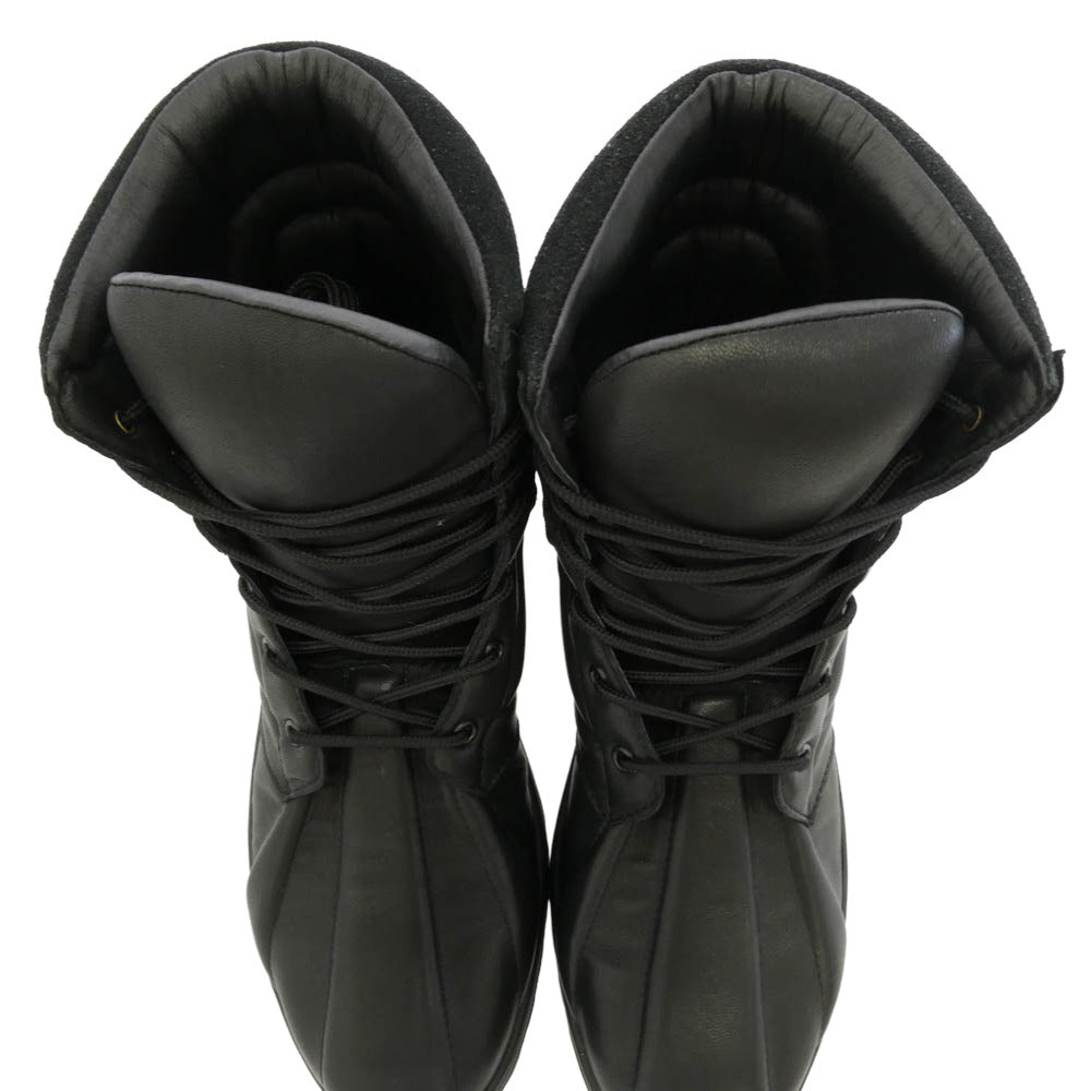 Yohji Yamamoto POUR HOMME ヨウジヤマモトプールオム 25AW HL-E03-762 SOFT SHEEP SKIN VELOUR MILITARY BOOTS ソフトシープスキン ベロア ミリタリーブーツ ブラック系 06(29cm)【中古】