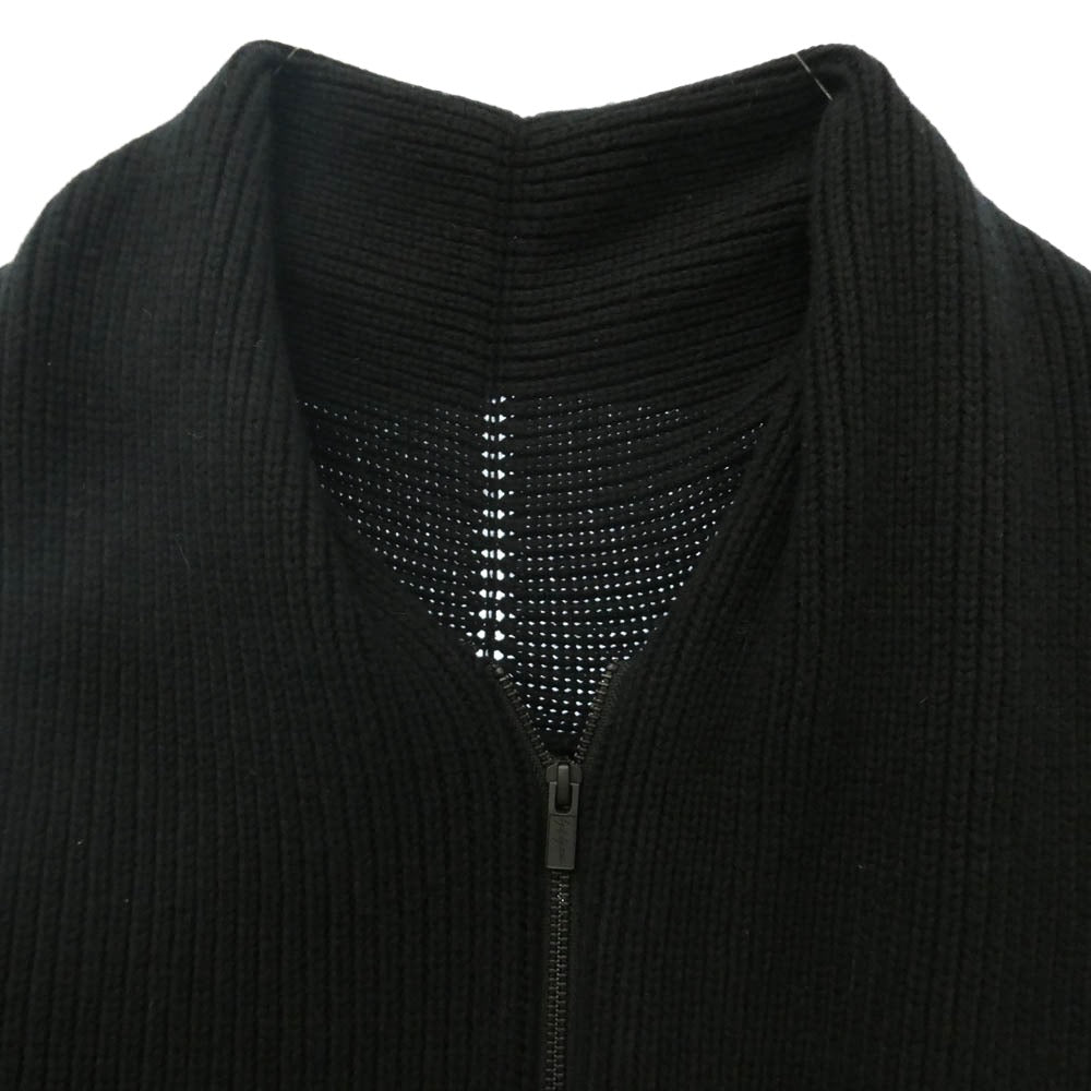 Yohji Yamamoto POUR HOMME ヨウジヤマモトプールオム 23AW HJ-K85-985 3G TUCK FASTENER CD タックファスナー ウール ローゲージ ニットジャケット カーディガン ブラック系 3【中古】