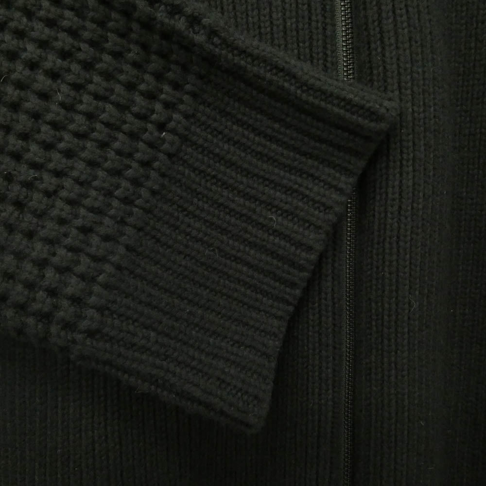 Yohji Yamamoto POUR HOMME ヨウジヤマモトプールオム 23AW HJ-K85-985 3G TUCK FASTENER CD タックファスナー ウール ローゲージ ニットジャケット カーディガン ブラック系 3【中古】