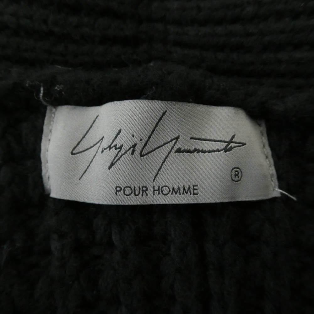 Yohji Yamamoto POUR HOMME ヨウジヤマモトプールオム 23AW HJ-K85-985 3G TUCK FASTENER CD タックファスナー ウール ローゲージ ニットジャケット カーディガン ブラック系 3【中古】
