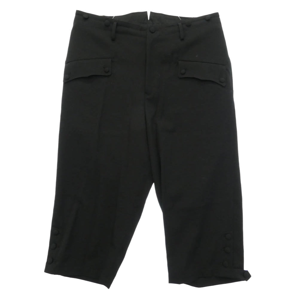 Yohji Yamamoto POUR HOMME ヨウジヤマモトプールオム 26SS HK-P24-100 WOOL GABARDINE HEM SUSPENDER PANTS 100番ウールギャバジン ヘム サスペンダー パンツ ブラック系 3【美品】【中古】