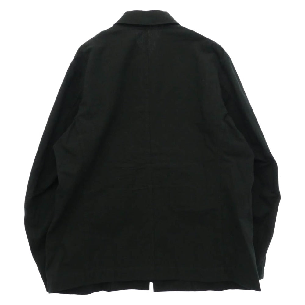 ワイズフォーメン ヨウジヤマモト 25SS MP-Y06-006 FASTENER BLOUSON コットンリネン ファスナーブルゾン ジップアップジャケット ブラック系 3【中古】