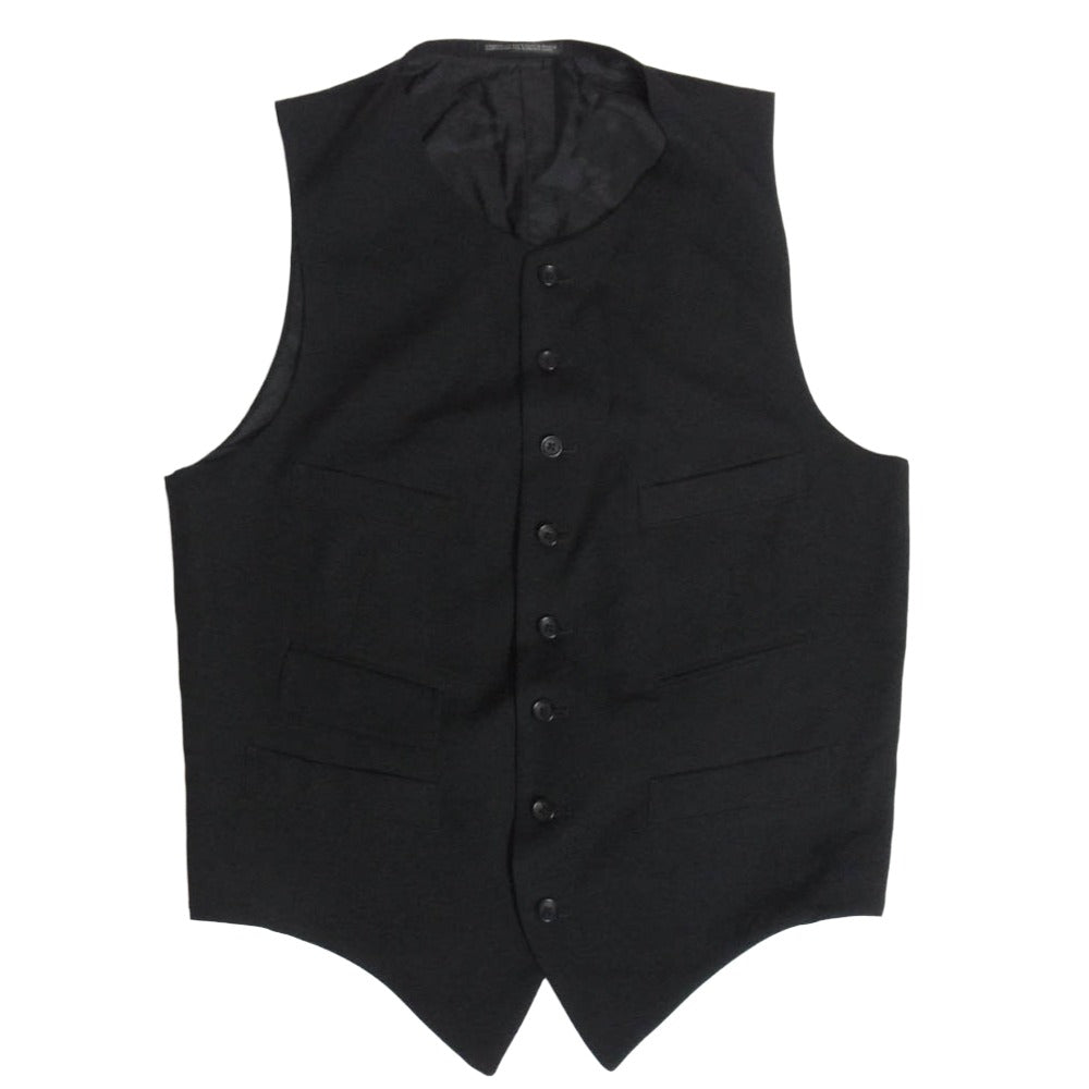 Yohji Yamamoto POUR HOMME ヨウジヤマモトプールオム 23SS HZ-V07-100 GABARDINE W-VEST W / 6 PKT 100番シワギャバ ウールギャバジン 6ポケット ラウンドネック ジレ ベスト ブラック系 4【中古】