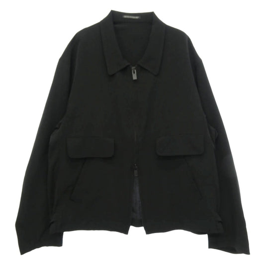 Yohji Yamamoto POUR HOMME ヨウジヤマモトプールオム 25SS HP-Y02-500 TA TUXEDO FASTENER BLOUSON トリアセテートタキシード ファスナーブルゾン ジップアップジャケット ブラック系 4【中古】