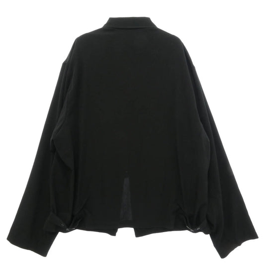 Yohji Yamamoto POUR HOMME ヨウジヤマモトプールオム 25SS HP-Y02-500 TA TUXEDO FASTENER BLOUSON トリアセテートタキシード ファスナーブルゾン ジップアップジャケット ブラック系 4【中古】