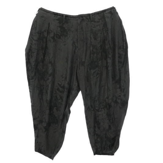 Yohji Yamamoto POUR HOMME ヨウジヤマモトプールオム 26SS HK-P65-041 JACQUARD PATTERN DRAPE PANTS ジャカードパターン ドレープ パンツ グレー系 ブラック系 2【中古】