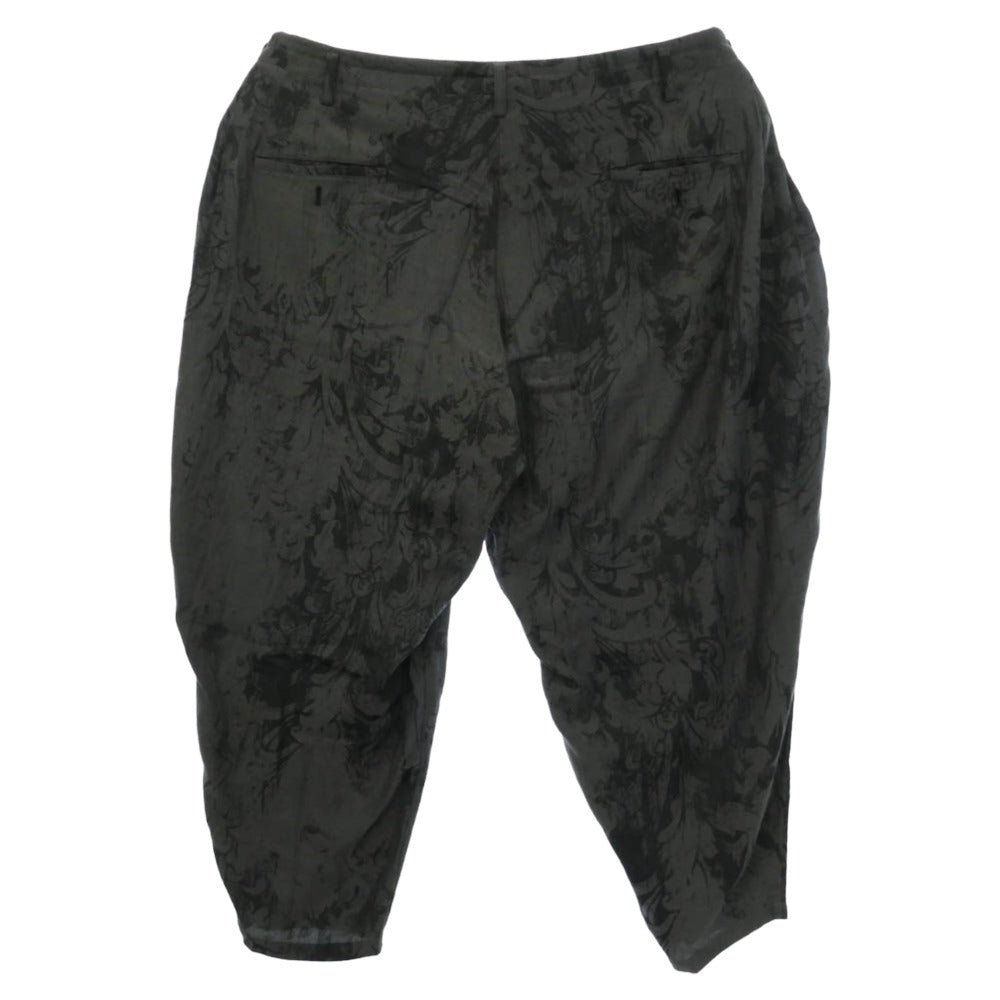 Yohji Yamamoto POUR HOMME ヨウジヤマモトプールオム 26SS HK-P65-041 JACQUARD PATTERN DRAPE PANTS ジャカードパターン ドレープ パンツ グレー系 ブラック系 2【中古】