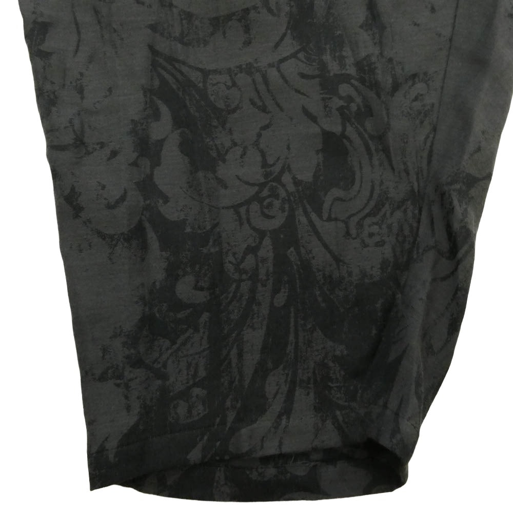 Yohji Yamamoto POUR HOMME ヨウジヤマモトプールオム 26SS HK-P65-041 JACQUARD PATTERN DRAPE PANTS ジャカードパターン ドレープ パンツ グレー系 ブラック系 2【中古】